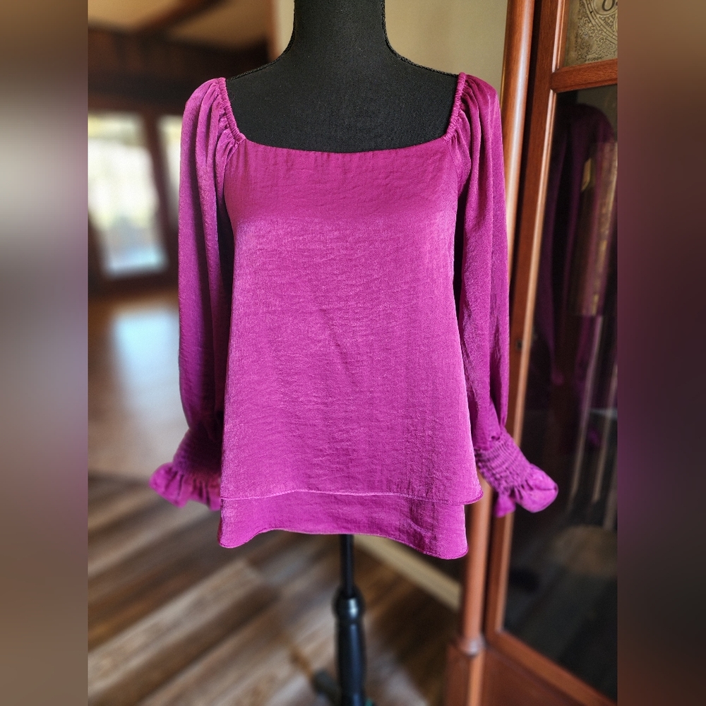 Carmela blouse, size small, purple/pink color